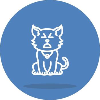 Sad Relieved Cat Scalable User Interface Symbol vector
