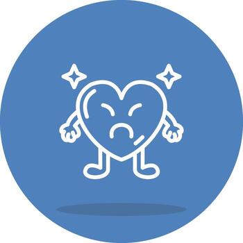 Upset Heart Layered Graphic Design Element vector