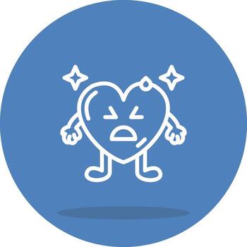 Heart With Sad Relieved Custom UX Graphic Asset vector