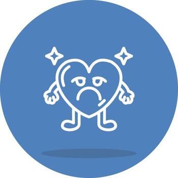 Pouting Heart Distinctive Visual Graphic Symbol vector