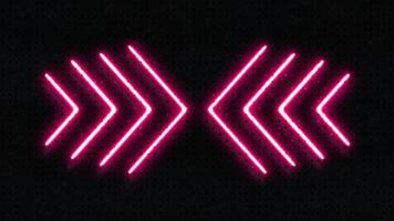 dynamisk neon pil array animering på mörk rutnät bakgrund för teknologi mönster video