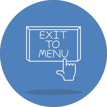 Exit to Menu Sharp Line Art Drawing vector