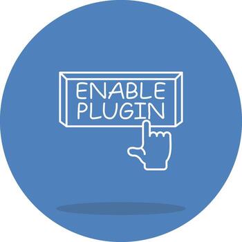 Enable Plugin Structured Flat Design vector