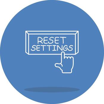 Reset Settings Sharp Line Art Drawing vector