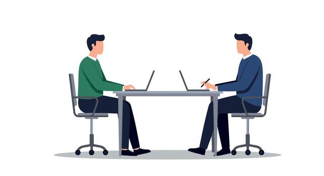 Professional team collaboration in modern office setting with laptops vector