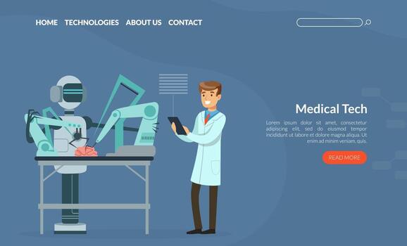 hombre científico conductible humano cerebro experimentar con artificial inteligencia asistencia ilustración vector