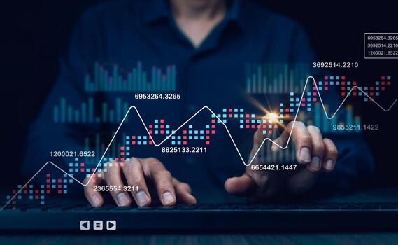 Analytics and Data Management Systems. Business Analytics and Data Management Systems to make report with KPI and metrics connected to the database for technology finance photo
