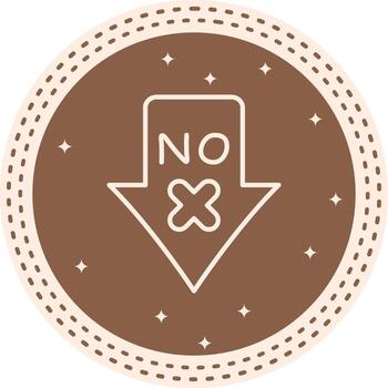 No Down Arrow Unique Product Design Feature vector