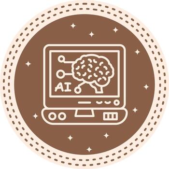 Artificial Intelligence Sharp Line Art Drawing vector