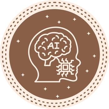Ai Brain Functional Digital Symbol Layout vector