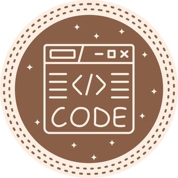 Code Sharp Line Art Drawing vector