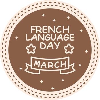 French Language Day Core Digital Design Feature vector