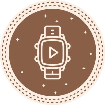 Smart Watch Play button Interactive Product Graphic Asset vector