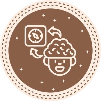 Brain Compass Abstract Modern Graphic Object vector