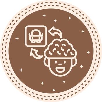 Brain Car Minimal Web Graphic Form vector