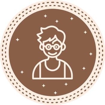 chico nerd distintivo digital gráfico formar vector