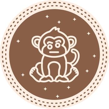 Monkey Eyebrows Sharp Line Art Drawing vector