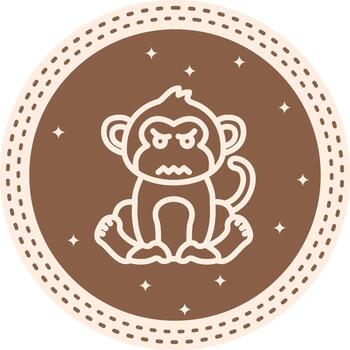 Crying Monkey Feature Highlight Design Mark vector