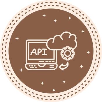 Cloud API Simple Clean Drawing vector