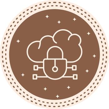 Cloud Encryption Compact UI Graphic Sketch vector