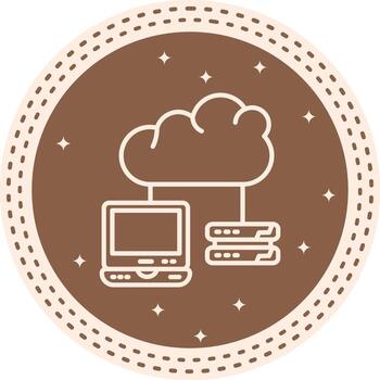 Cloud Computing Service Streamlined Visual Design Layout vector