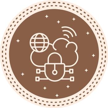 Cloud Virtual Network Decorative Flat Sketch vector