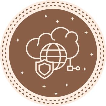 Cloud Network Security Balanced Mobile App Symbol vector