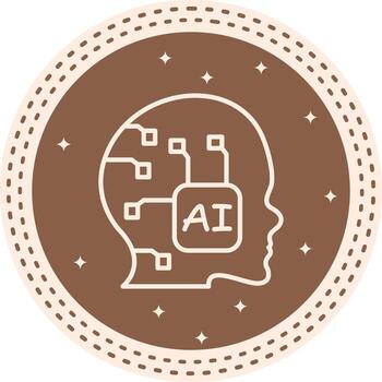 AI Model Dynamic Flat Graphic Shape vector