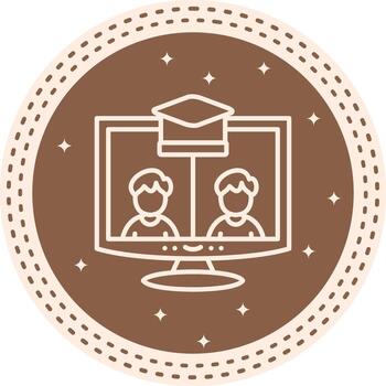 Virtual Class Stylized Modern Design Feature vector