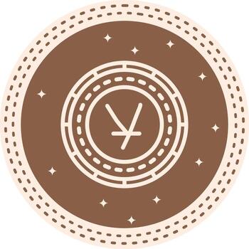 Yuan Coin Minimal Web Graphic Form vector