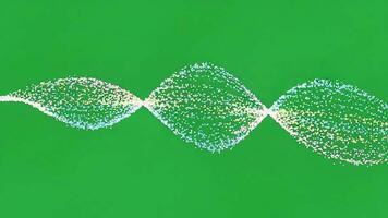 sin costura reluciente partícula forma de onda cinta en verde antecedentes para superposiciones video
