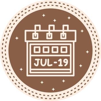 Nineteenth July Minimal Web Graphic Form vector