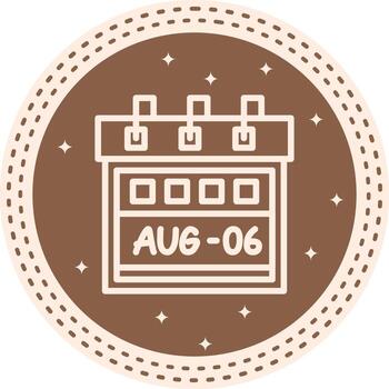 Sixth August Functional Digital Symbol Layout vector