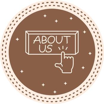 About Us Finger Tap Button Balanced Mobile App Symbol vector