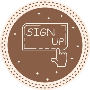 Sign Up Finger Tap Button Consistent Web Graphic Style vector