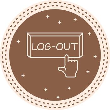 Log Out Finger Tap Button Fluid Abstract Graphic Shape vector