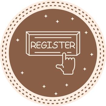 Register Finger Tap Button Minimal Digital Graphic Element vector