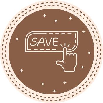 Save Finger Tap Button Scalable Visual Design Element vector