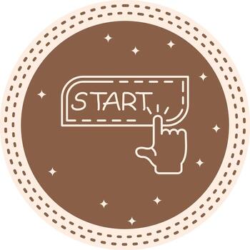 Start Finger Tap Button Minimal Web Graphic Form vector