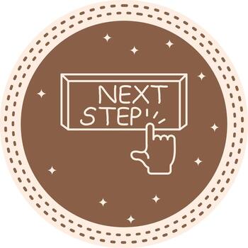 Next Step Finger Tap Button Printable Creative Design Object vector