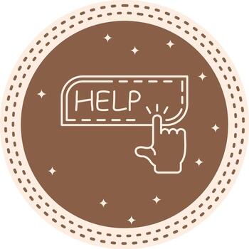 Help Finger Tap Button Stylized Modern Design Feature vector