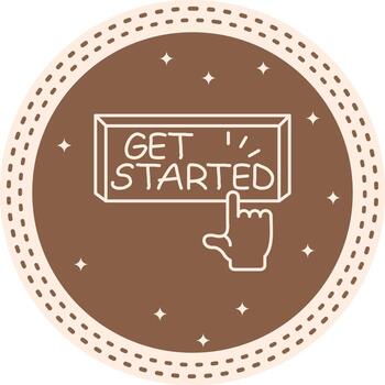 Get Started Finger Tap Button Optimized Clean Graphic Asset vector