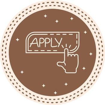 Apply Finger Tap Button Minimal Digital Graphic Element vector