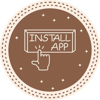 Install App Finger Tap Button Unique Web Graphic Asset vector
