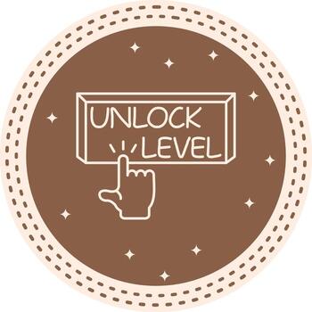 Unlock Level Finger Tap Button Optimized Mobile UI Graphic vector
