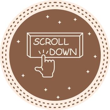 Scroll Down Finger Tap Button Streamlined Visual Design Layout vector