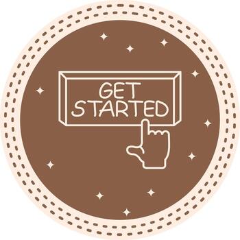 Get Started Finger Tap Button Unique Mobile Design Graphic vector