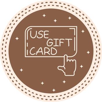 Use Gift Card Finger Tap Button Concise Digital Graphic Sketch vector
