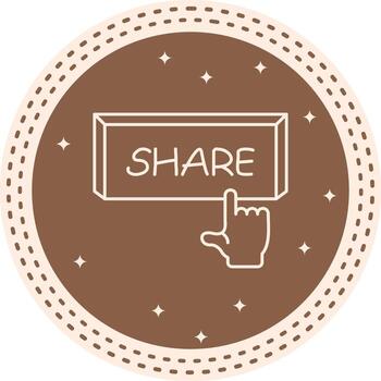 Share Finger Tap Button Minimal Web Graphic Form vector