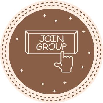 Join Group Finger Tap Button Minimal Web Graphic Form vector